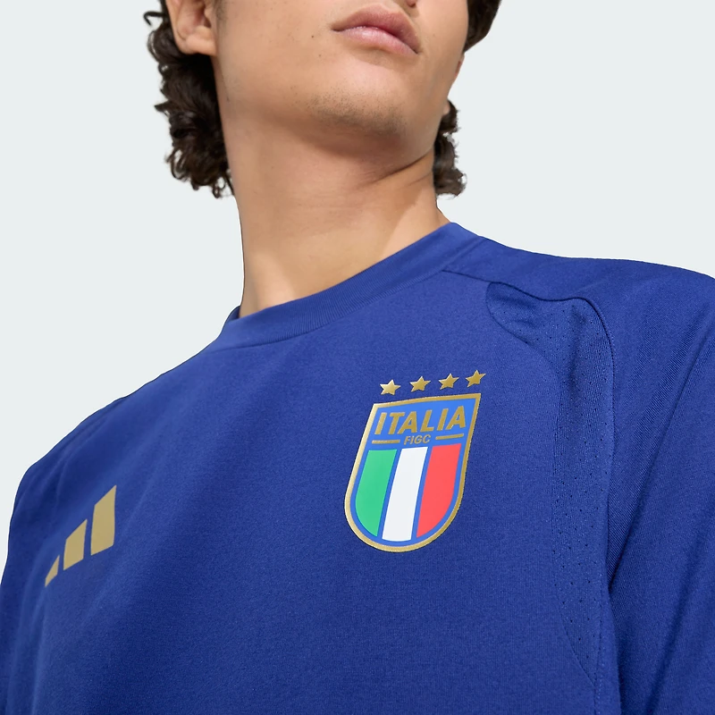 T-shirt de voyage adidas bleu pour homme, équipe nationale d'Italie 2026 Tiro
