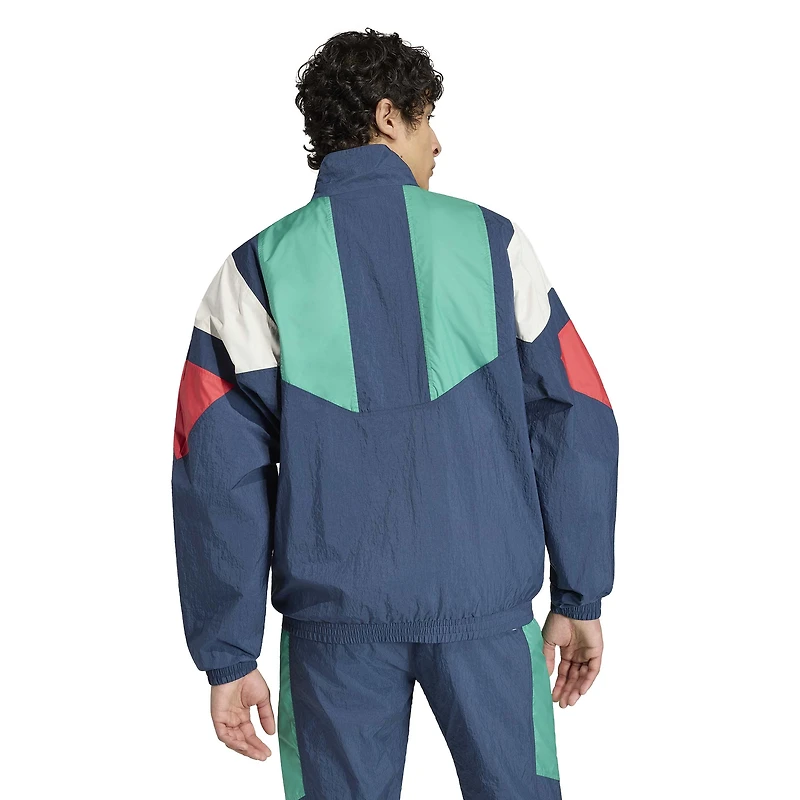 Veste de survêtement zippée adidas bleue EQT pour homme, équipe nationale d'Italie