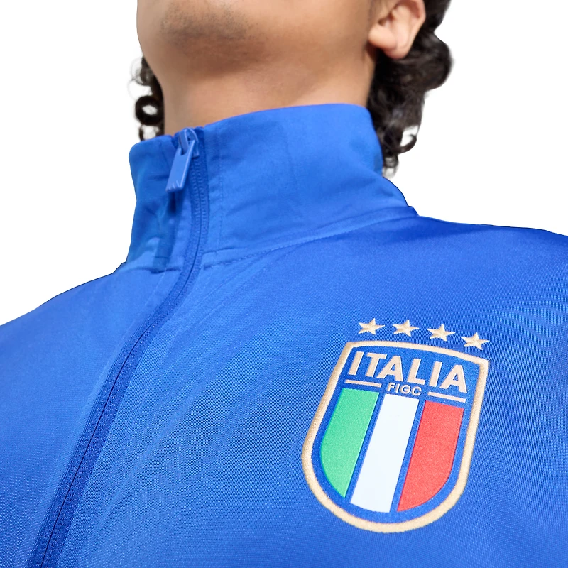 Veste de survêtement zippée adidas bleue pour homme, équipe nationale d'Italie, FIFA x Coupe du Monde Alphaskin