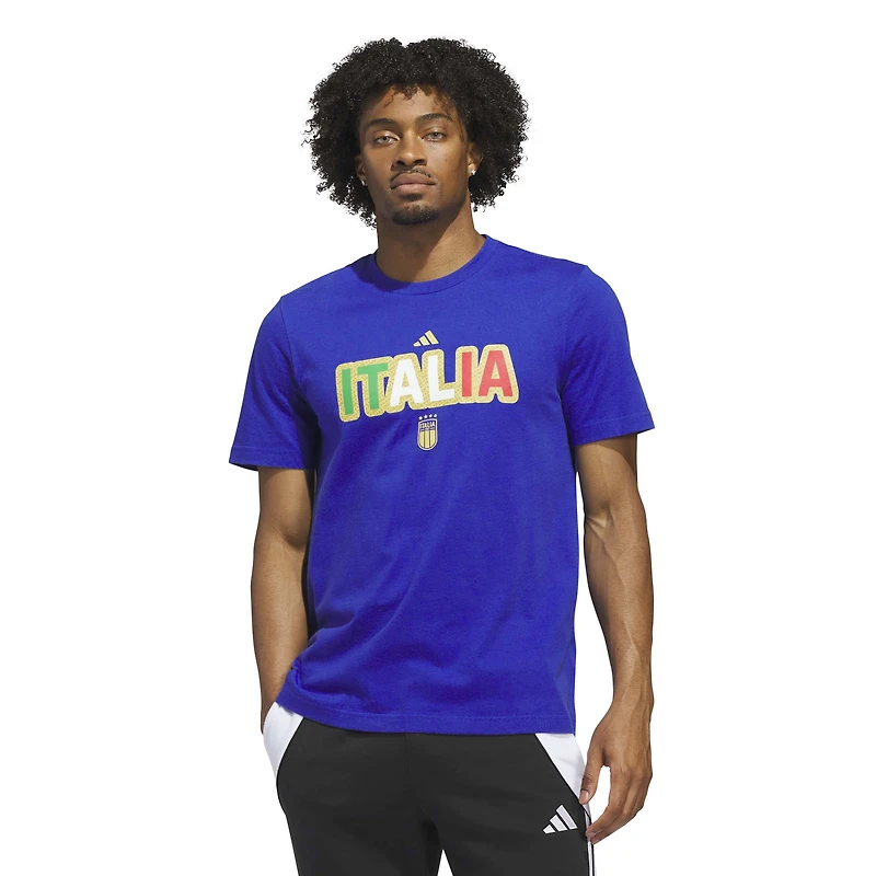 Maillot adidas bleu de l'équipe nationale d'Italie pour homme
