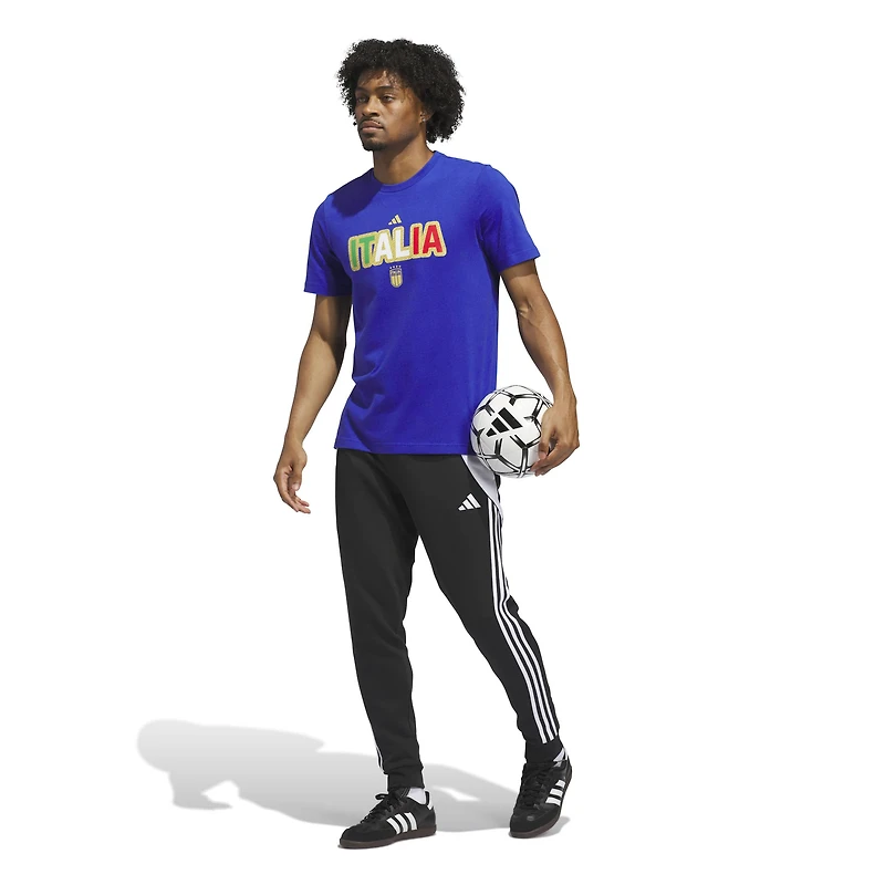 Maillot adidas bleu de l'équipe nationale d'Italie pour homme