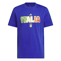 Maillot adidas bleu de l'équipe nationale d'Italie pour homme