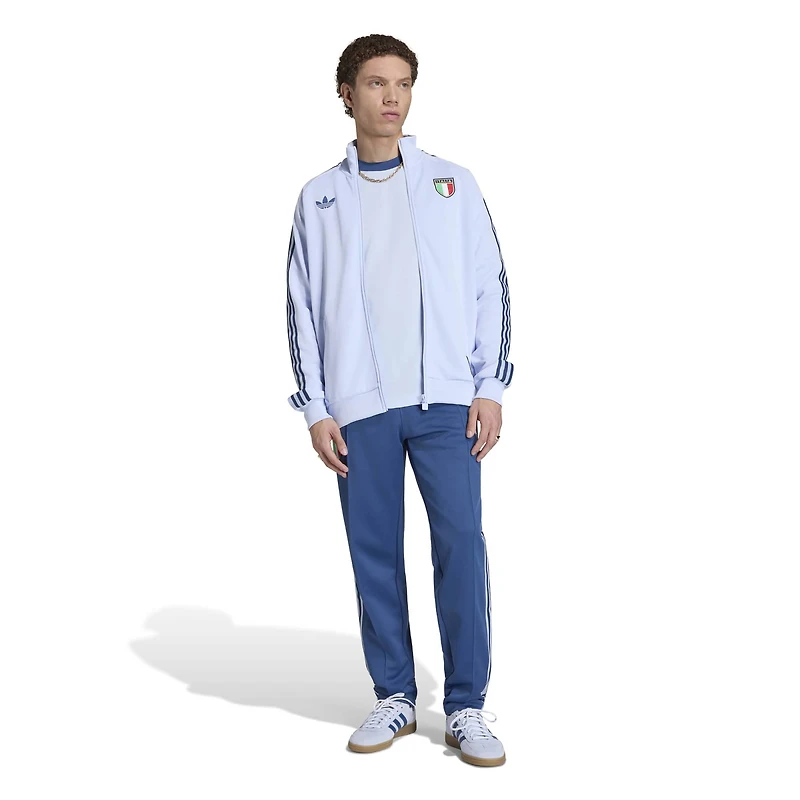 Veste de survêtement zippée adidas Originals bleu clair pour homme, équipe nationale d'Italie