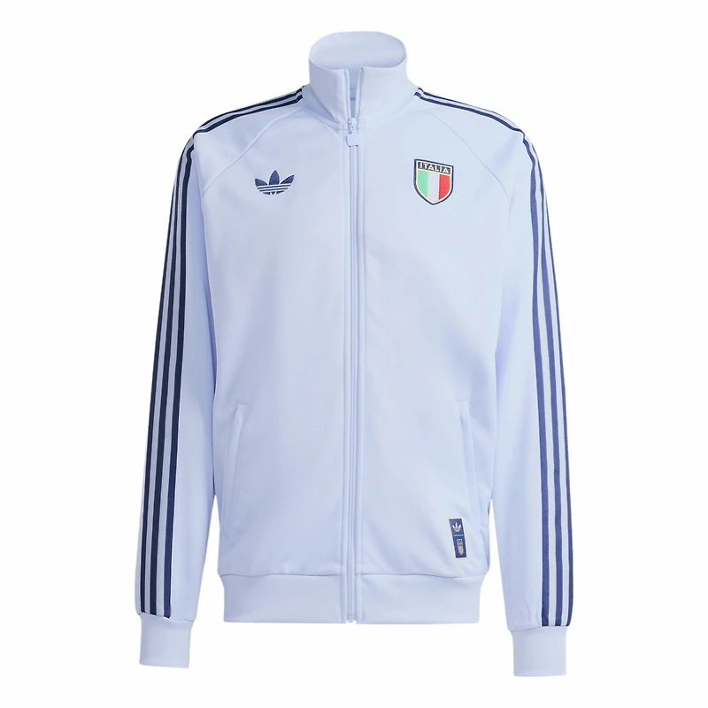 Veste de survêtement zippée adidas Originals bleu clair pour homme, équipe nationale d'Italie