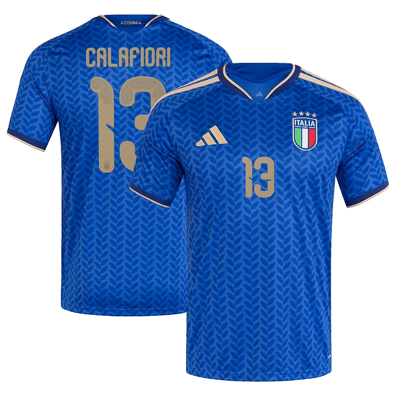 Maillot réplique domicile adidas Riccardo Calafiori bleu de l'équipe nationale d'Italie 2026 pour homme