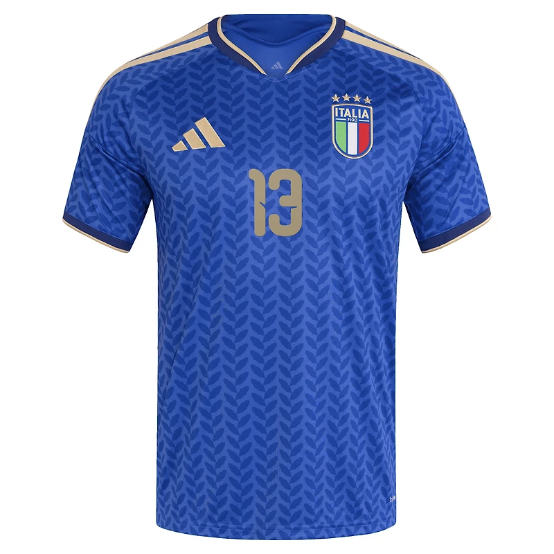 Maillot réplique domicile adidas Riccardo Calafiori bleu de l'équipe nationale d'Italie 2026 pour homme