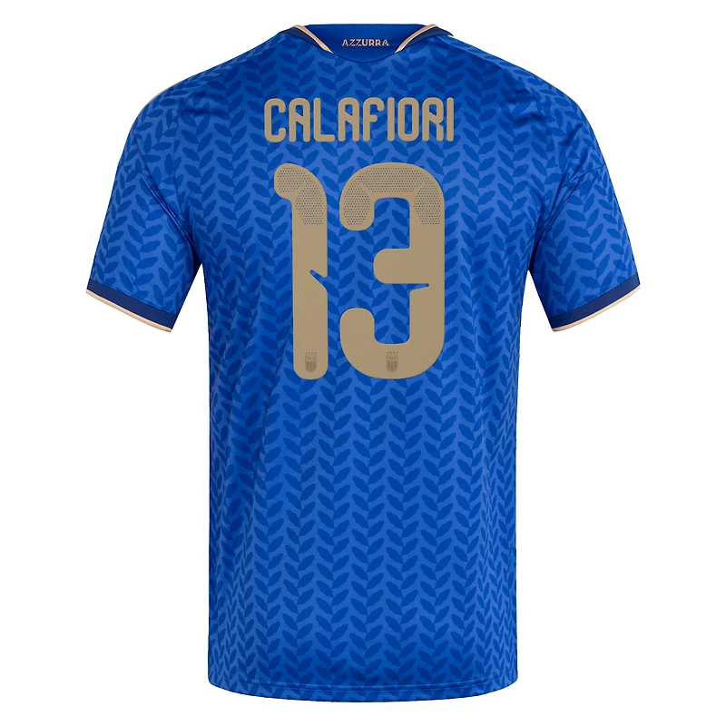 Men's adidas Riccardo Calafiori Blue Italy National Team 2026 Home Replica Jersey