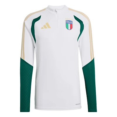 Haut d'entraînement zippé 1/4 adidas blanc pour homme
