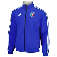 Veste à fermeture éclair intégrale réversible Anthem avec logo de l'équipe nationale d'Italie adidas pour homme, blanche