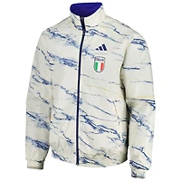 Veste à fermeture éclair intégrale réversible Anthem avec logo de l'équipe nationale d'Italie adidas pour homme, blanche
