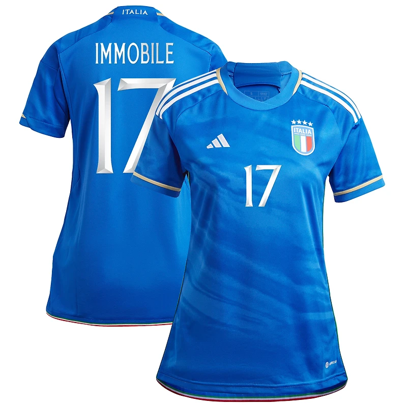 Women's adidas Ciro Immobile Blue Italy National Team 2023 Home - Replica Player Jersey