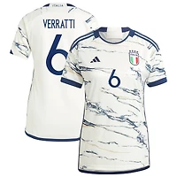 Women's adidas Marco Verratti White Italy National Team 2023 Away Replica Jersey