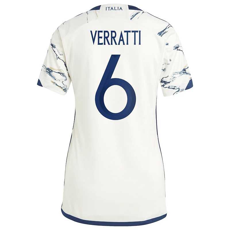 Women's adidas Marco Verratti White Italy National Team 2023 Away Replica Jersey