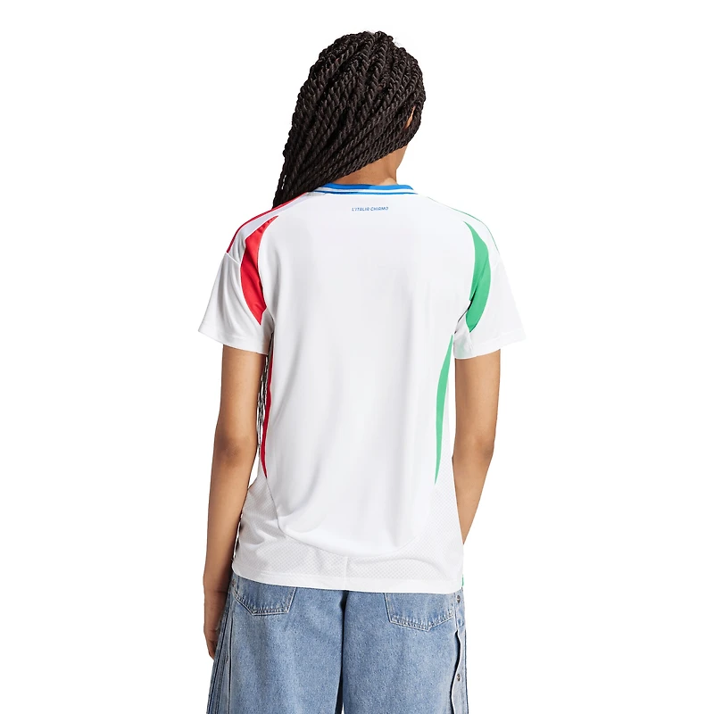 Maillot adidas blanc réplique de l'équipe nationale d'Italie 2024 extérieur pour femme