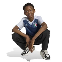 Maillot d'avant-match adidas bleu pour jeunes de l'équipe nationale d'Italie 2026
