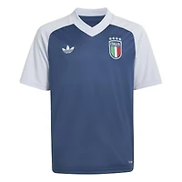 Maillot d'avant-match adidas bleu pour jeunes de l'équipe nationale d'Italie 2026