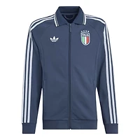 Veste zippée intégrale adidas bleue pour enfant, équipe nationale d'Italie, extérieur, modèle Anthem, Youth