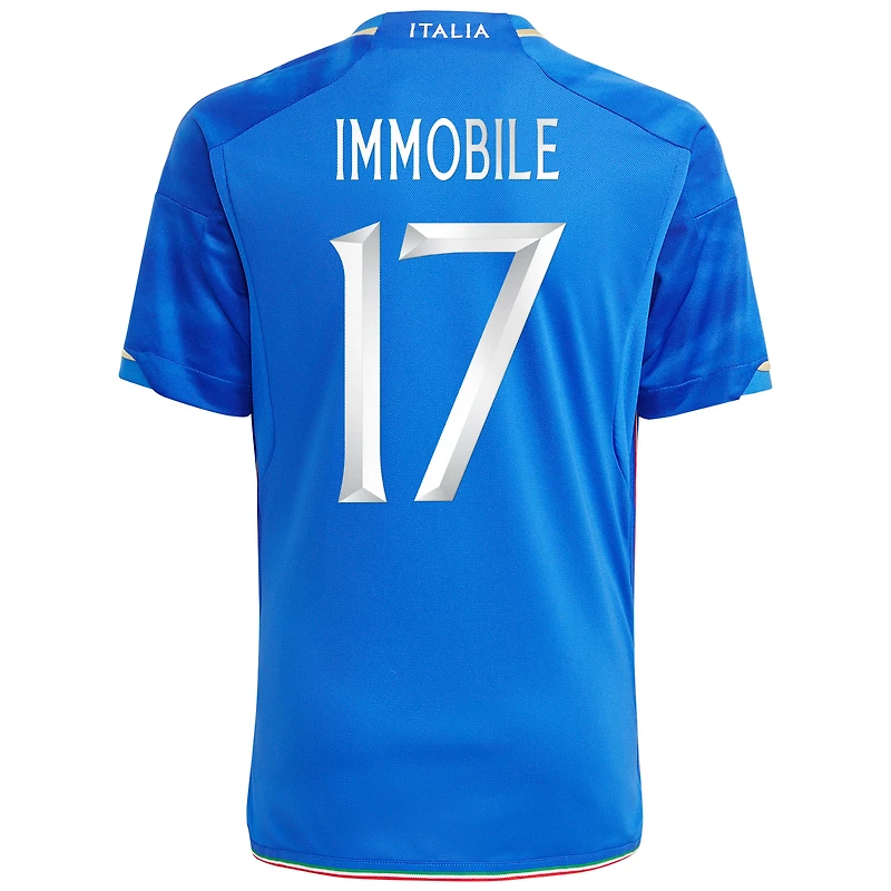 Enfant adidas Ciro Immobile Bleu Italie Équipe Nationale 2023 Domicile - Maillot Replica Player