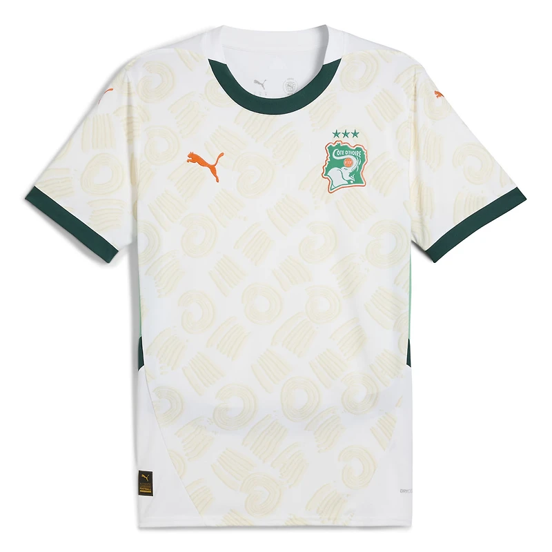 Men's Puma White Ivory Coast National Team 2025 Away Replica Jersey