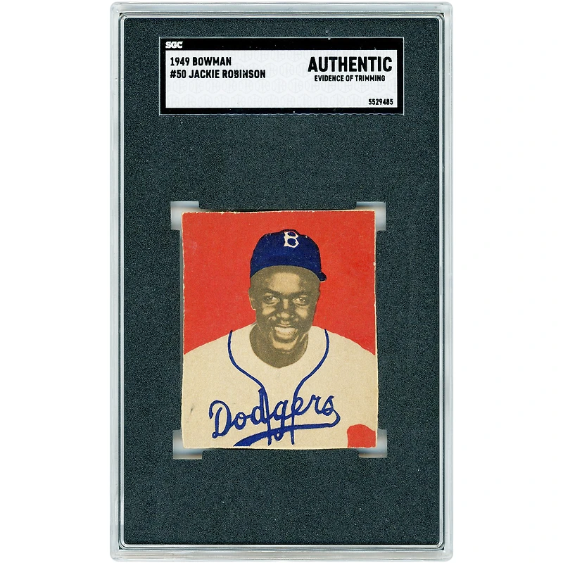 Jackie Robinson Brooklyn Dodgers 1949 Bowman #50 SGC Authenticated Auth Rookie Card