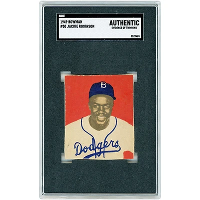 Carte de recrue authentifiée SGC Jackie Robinson Brooklyn Dodgers 1949 Bowman #50