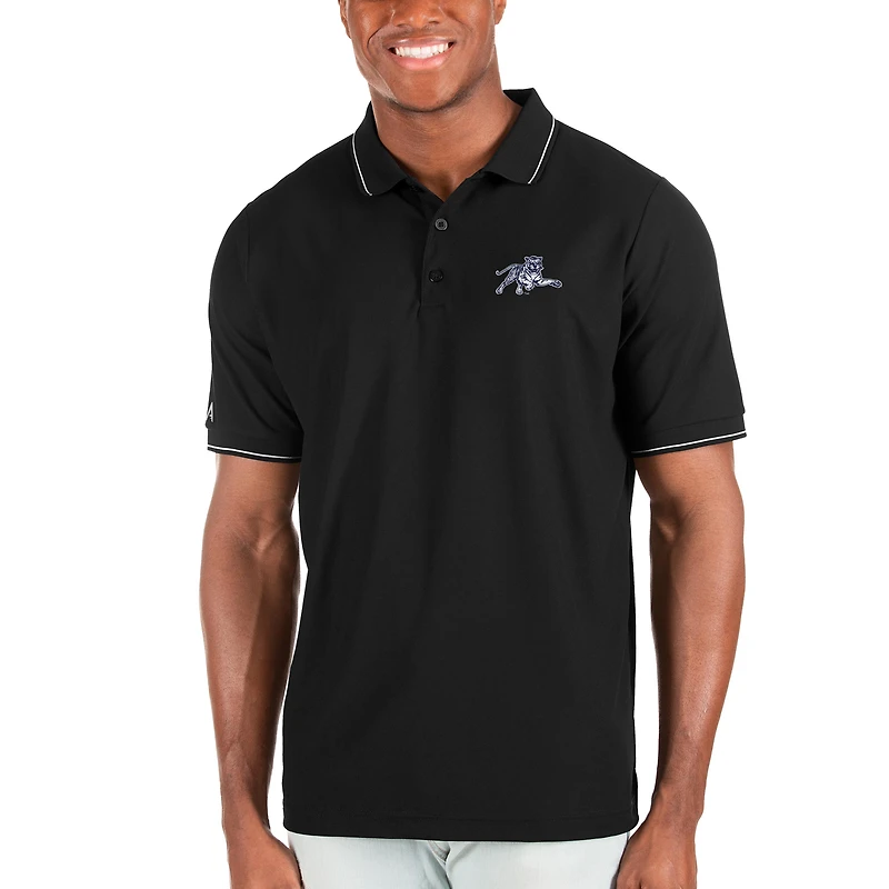 Men's Antigua Black Jackson State Tigers Affluent Polo