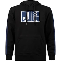 Men's Black Jackson State Tigers Striped Oversized Print Pullover Hoodie