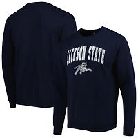 Men's Colosseum Navy Jackson State Tigers Arch Over Logo Pullover Sweatshirt
