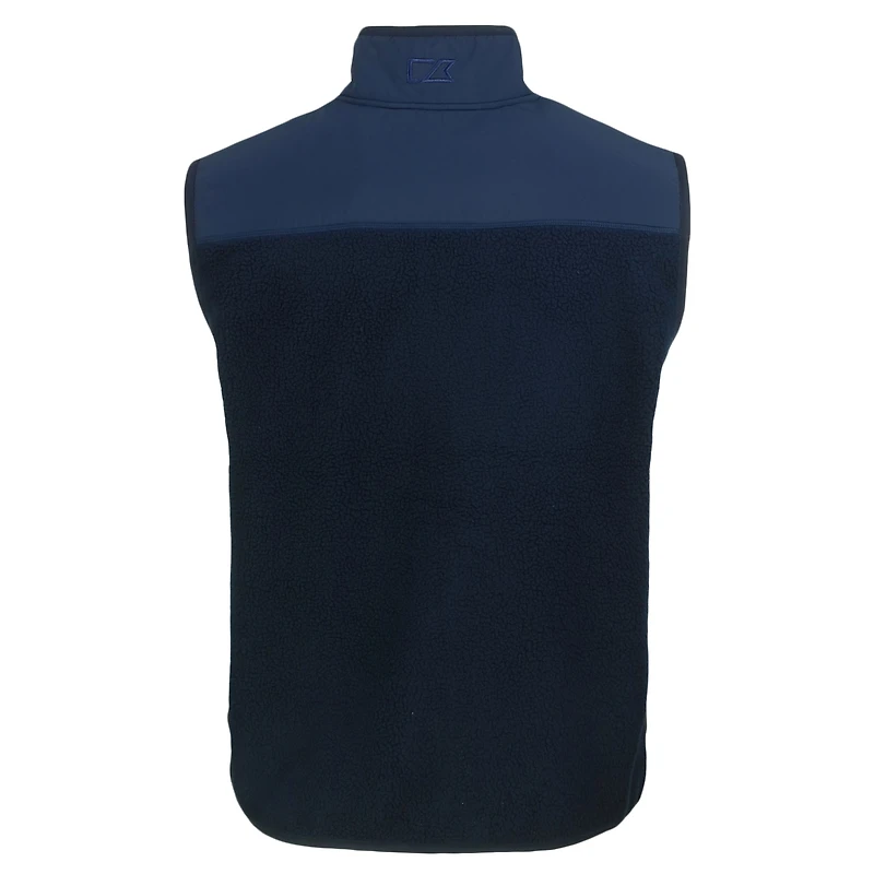 Men's Cutter & Buck  Navy Jackson State Tigers Big Tall Cascade Eco Sherpa Fleece Full-Zip Vest