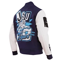 Men's Pro Standard Navy Jackson State Tigers Homecoming Varsity Full-Snap Jacket