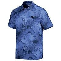 Men's Tommy Bahama Navy Jackson State Tigers Coast Luminescent Frond Camp IslandZone Button-Up Shirt