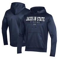 Sweat à capuche en polaire bleu marine Jackson State Tigers pour homme Under Armour