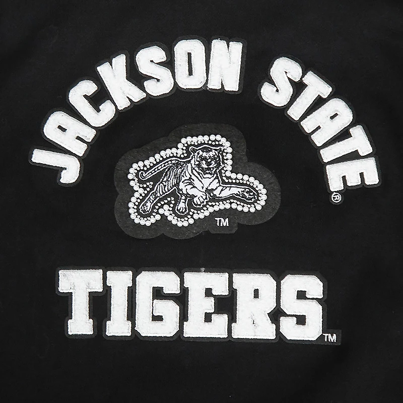 Women's Pro Standard Black Jackson State Tigers Pearl Cropped Pullover Sweatshirt