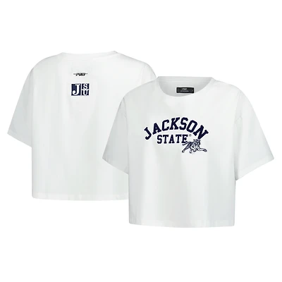 T-shirt court classique à trois coups des Jackson State Tigers Pro Standard pour femme, blanc