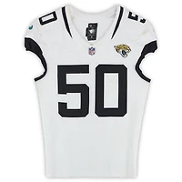 Branson Combs Jacksonville Jaguars Game-Used #50 White Nike Jersey vs. Arizona Cardinals on November 23, 2025