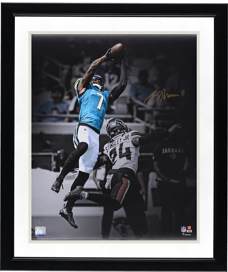 Brian Thomas Jr. Jacksonville Jaguars Autographed 16" x 20" Leaping Catch Spotlight Photograph