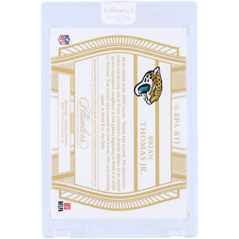 Carte de recrue autographiée de Brian Thomas Jr. (Jaguars de Jacksonville) 2024 Panini Flawless Dual-Color RPA Relic #RPA-BTJ #6/20