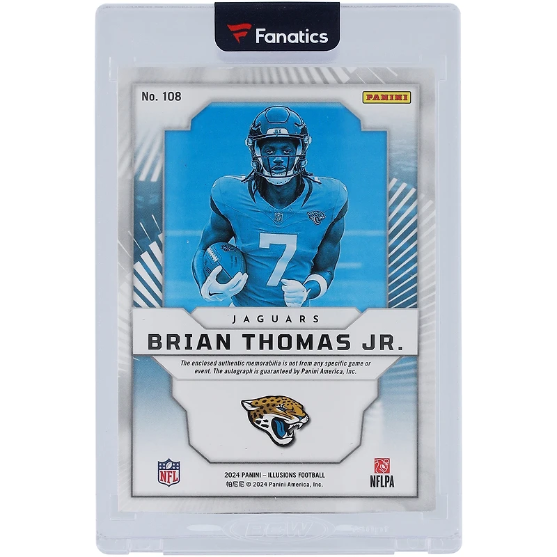 Brian Thomas Jr. Jacksonville Jaguars Autographed 2024 Panini Illusions FOTL First Impressions Material Relic Autograph #108 #18/49 Rookie Card
