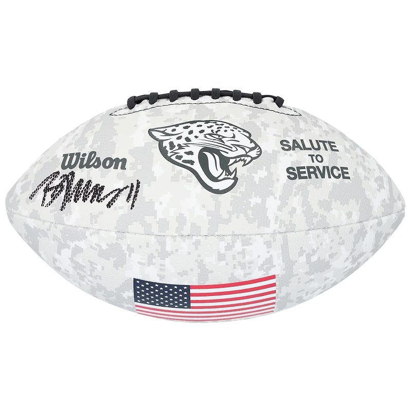 Brian Thomas Jr. Jacksonville Jaguars Autographed 2024 Salute To Service Wilson Football