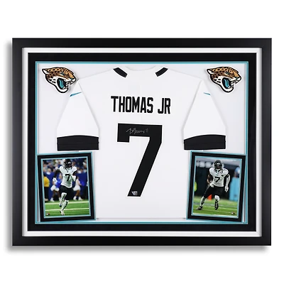 Maillot Nike blanc encadré de luxe autographié par Brian Thomas Jr. des Jaguars de Jacksonville