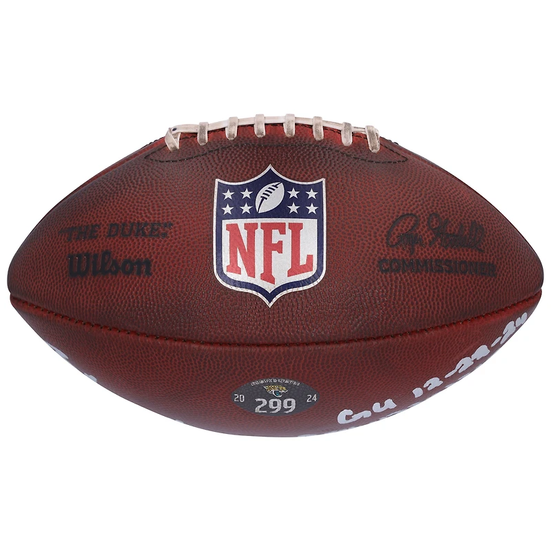 Ballon de football américain dédicacé par Brian Thomas Jr. des Jaguars de Jacksonville contre les Raiders de Las Vegas le 22 décembre 2024, avec plusieurs inscriptions - n° 299