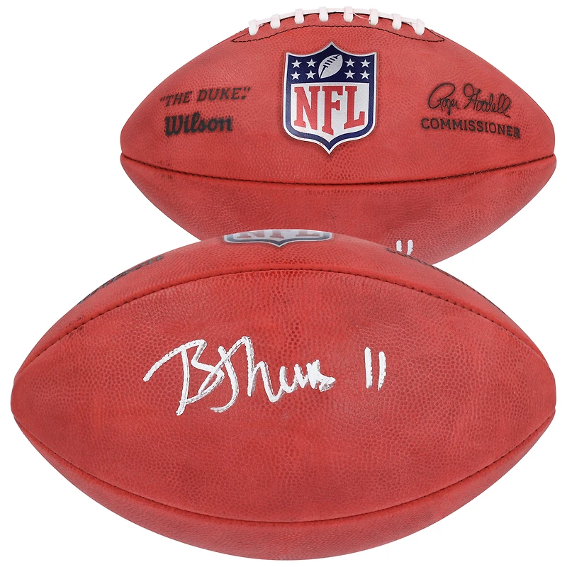 Ballon de football Wilson Duke en couleur autographié par Brian Thomas Jr. Jacksonville Jaguars