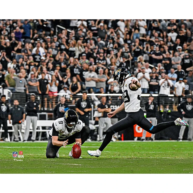 Cam Little Jacksonville Jaguars Unsigned 2025 Week 9 NFL Record 68-Yard Field Goal Photograph