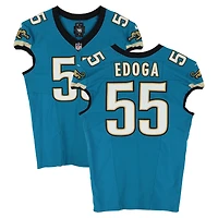 Chuma Edoga Jacksonville Jaguars Game-Used #55 Teal Throwback Nike Jersey vs. Indianapolis Colts on December 7, 2025