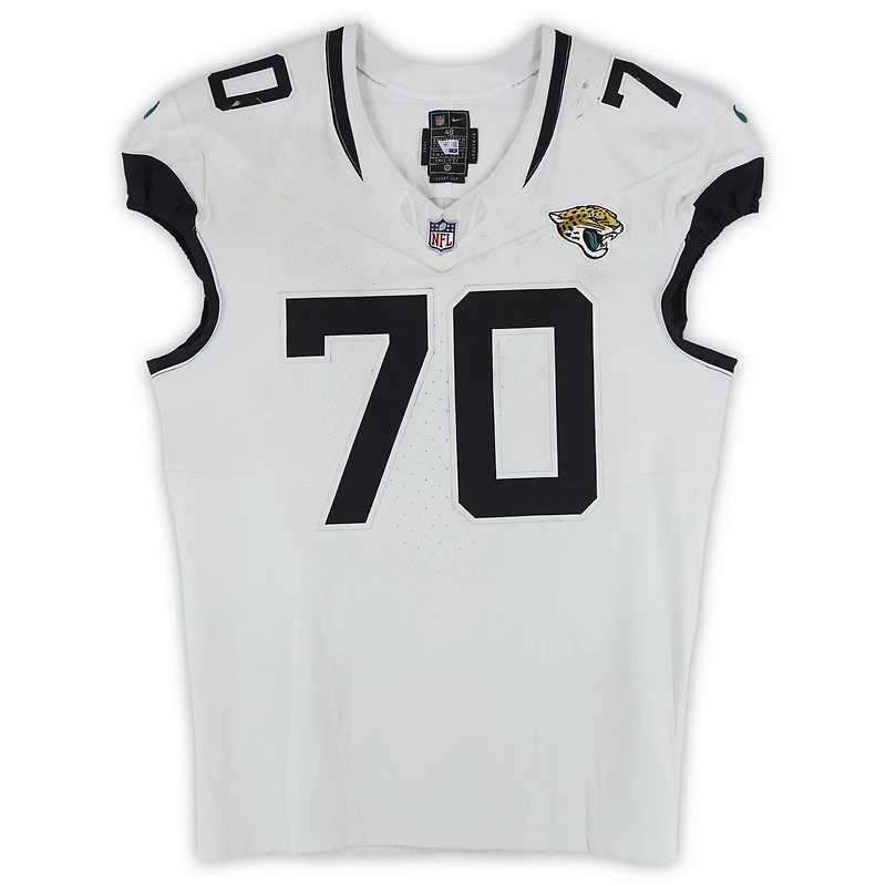 Cole Van Lanen Jacksonville Jaguars Game-Used #70 White Nike Jersey vs. Indianapolis Colts on December 28, 2025