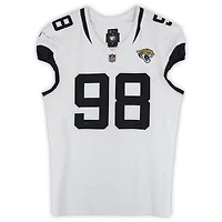 Dawuane Smoot Jacksonville Jaguars Game-Used #98 White Nike Jersey vs. Denver Broncos on December 21, 2025