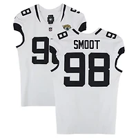Maillot blanc Nike n° 98 porté par Dawuane Smoot (Jaguars de Jacksonville) lors du match contre les Broncos de Denver le 21 décembre 2025