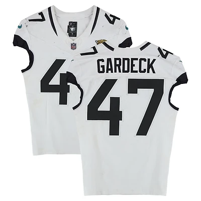 Dennis Gardeck Jacksonville Jaguars Game-Used #47 White Nike Jersey vs. Indianapolis Colts on December 28, 2025