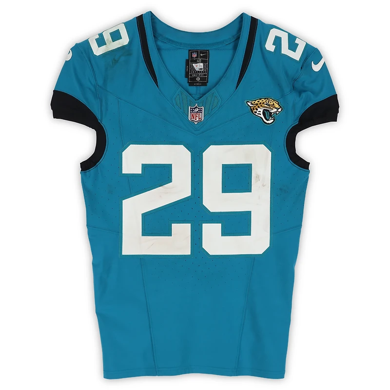 Maillot Nike turquoise n° 29 porté par Eric Murray (Jaguars de Jacksonville) lors du match contre les Seahawks de Seattle le 12 octobre 2025