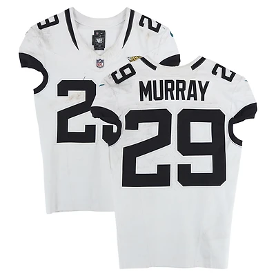 Maillot Nike blanc n° 29 d'Eric Murray, Jaguars de Jacksonville, utilisé lors du match contre les Bengals de Cincinnati, le 14 septembre 2025